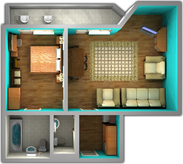 Схема апартамента в корпусе-люкс санатория «Кругозор»